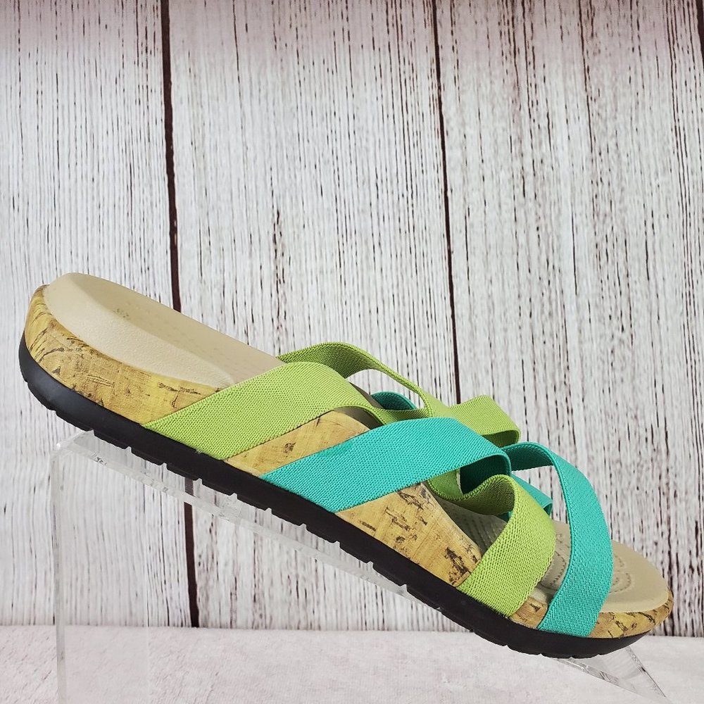 Crocs Edie Stretch Criss Cross Slide Sandals Sz 8